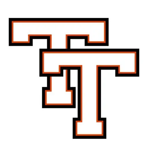 Logo for Tahlequah High School. It features two capital T's, with one T slightly down and to the right of the other.